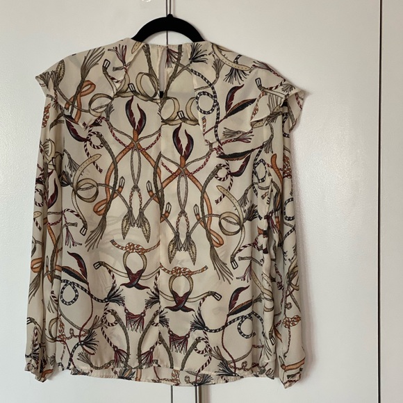 Zara Patterned Blouse with Layered Collar - Picture 3 of 4